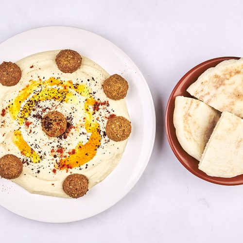 Hummus falafel tanier